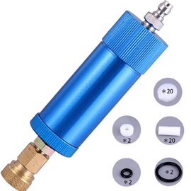 Creation Core High Pressure PCP Hand Pump Air Filter Water-Oil Sparator with Female and Male Quick Connect for High Pressure Air Compressor Pump 30Mpa Blue