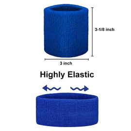 GOGO 12 Pieces Thick Wrist Sweatbands Wristband Solid Color Maroon