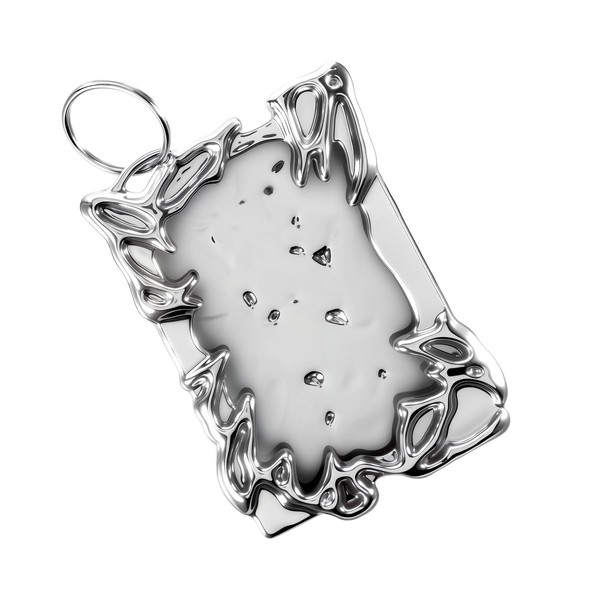 Bruislard Electroplate Plastics Frame Photocard Holder Keychain Silver Plating Irregular