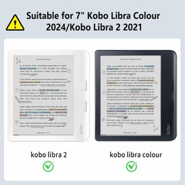 Meliya Case for Kobo Libra Colour/Kobo Libra 2 eReader 7 inch, Clear Soft Anti-Scratch Protective Case for Kobo Libra Colour/Kobo Libra 2 7'' 2024