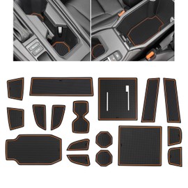 Center Console Liner for Honda Accord Accessories 2023 2024 2025 2026 Cup Holder Insert Coaster Non-Slip Anti Dust Door Pocket Pad Slot Mat Premium Interior Trim 17Pcs Set (Orange Trim)