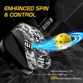 Pickleball Paddle T700 Carbon Fiber,16mm Polymer Honeycomb Core Paddle for Power & Control, Great Spin & Precision Shots for Beginner, Intermediate & Pro Players
