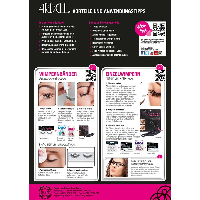 Ardell False Lashes Duralash Individual Naturals, Knot-Free Long Black