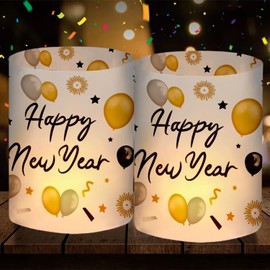 12 Lanterns, Table Decoration, New Year's Eve Lantern, New Year's Eve Decoration, Happy New Year Decoration, Party Set, Suitable for Tea Lights or Candles