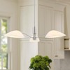 MEXO Modern Glass Chandeliers, Sputnik Chandelier Satin Nickel Pendant Lighting