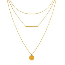 JJDreams Engraved Necklace with Round Plate Pendant Stainless Steel Necklace Women Men Jewellery Necklace, Stainless Steel, No Gemstone