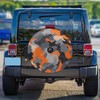 DJYQBFA Spare Tire Cover with Backup Camera Hole Orange Camouflage