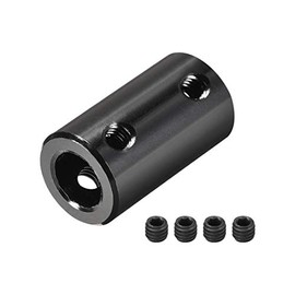 sourcing map 5mm to 8mm Bore Rigid Coupling Set Screw L25XD14 Aluminum Alloy,Shaft Coupler Connector,Motor Accessories,Black