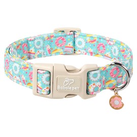 Babole Pet Adjustable Summer Dog Collar, Cute Mint Dessert Dog Collars for Small Dogs, Lightweight Quick-Release Buckle Collar for Boy&Girl Dogs S