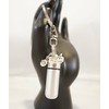 Brushed Silver Motorcycle Pocket STASH/Pill Holder on Swivel Keychain -