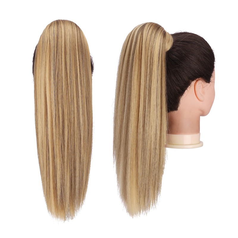 FESHFEN Ponytail Extensions, Straight, Long Ponytail Extension, Hairpiece, Braid Clip-In