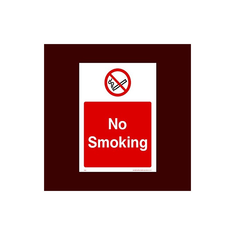 No Smoking Plastic Sign (PS51) - No Smoking, Building, Counter,