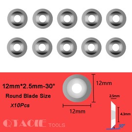 QTACIE Ci3 12mm Round Carbide Tipped Wood Lathe Tip Wood Turning Tools Tungsten Carbide Cutter Inserts Blade Set for Wood Lathe 10pcs