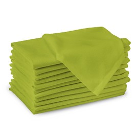 Encasa XO Cotton Cloth Napkins | Set of 12 | Size 43x43 cm | Lime Green Solid Color | Machine Washable