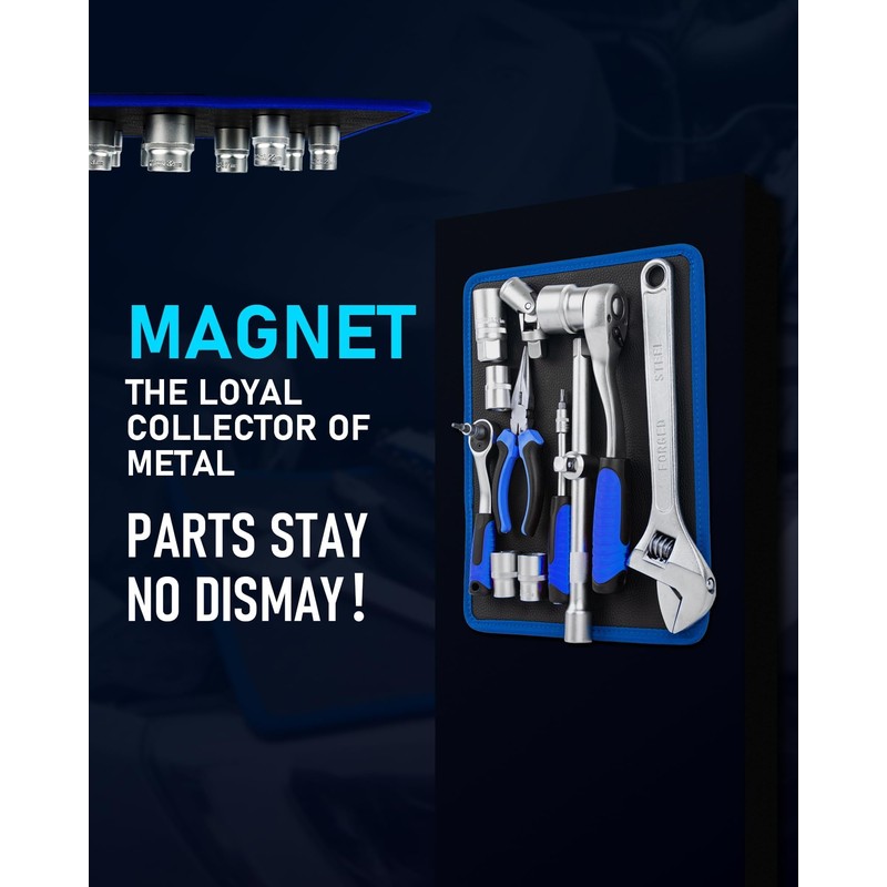 HIPULX Magnetic Tool Mat Set, 4 Magnetic Pads, 40LB Tool