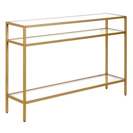 Siviline 42'' Wide Rectangular Console Table in Brass