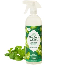 Absolute Green All Purpose Cleaner Spray, Non-Toxic, Kitchen, Bath, Countertop, Stainless, Safe around Kids + Pets, Natural Peppermint Scent, 25 oz (6 Pack)