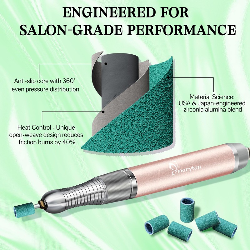 Maryton 500 Pcs Sanding Bands for Nail Drill, Coarse Nail