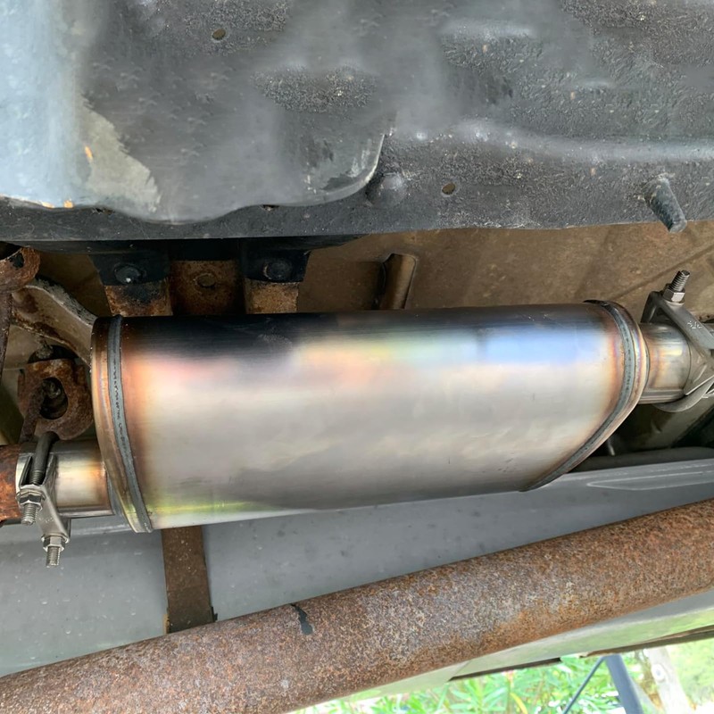 Floshine Universal Stainless Performance Exhaust Muffler, 3 inch Offset Inlet