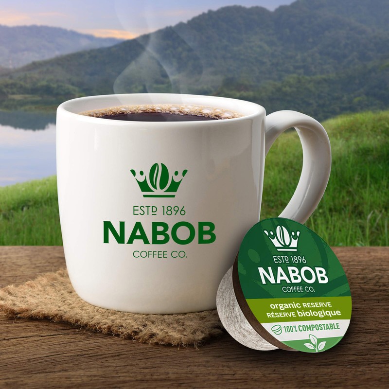 Nabob Organic Reserve Coffee 100% Compostable Pods, 292g