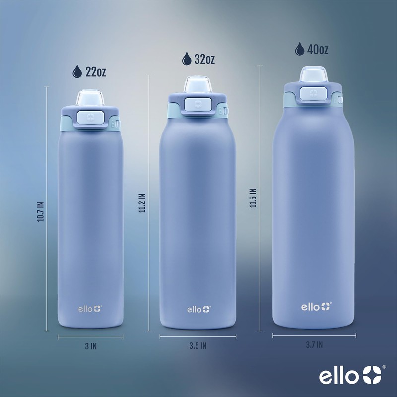 Ello Pop & Fill 22oz Stainless Steel Water Bottle with