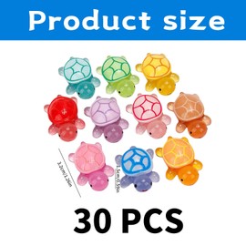 Pack of 30 Small Turtle Figures Made of Resin, Mini Figures, Luminous Small Turtles for Decoration, Mini Turtles, DIY Pot Decoration, Garden Landscape or Bath Toy, Mini Turtle Accessories