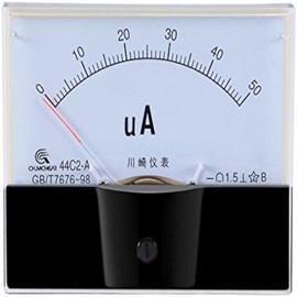 호환 44C2 포인터 유형 DC 전류계 0-50uA 100uA 아날로그 패널 미터 마이크로암페어 [03 0-200uA] Compatible 44C2 Pointer Type DC Ammeter 0-50uA 100uA Analog Panel Meter Microamperes [03 0-200uA]