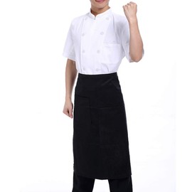 IBLUELOVER Chef Waist Half Aprons For Women Men With Pocket Cleaning Supplies Kitchen Cooking Craft Baking BBQ Restaurant Waiter Butchers Half Apron Household Cooks Apron Polycotton Unisex