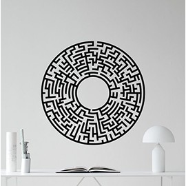 Labyrinth Wall Decal Maze Vinyl Sticker Wall Art Design Conundrum Decor Housewares Bedroom Decor Removable Wall Mural 146xxx