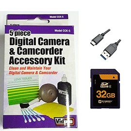 Synergy Digital Accessory Kit, Compatible with Sigma FP MIRRORLESS Digital Camera includes: SY-SD32GB Memory Card, EM-USB-TYPEC-6B USB Cable, ZELCKSG Care & Cleaning