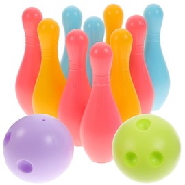 12Pcs Kids Bowling Set for 2-5 Years Old Boys Girls, 10 Color Bowling Pins with 2 Bowling Ball Toddler Toys for Indoor Outdoor Education Games Birthday Party