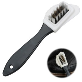 JAZOKA 1 Pcs Suede Brush for Shoes,4-Sided Nubuck Shoes Brush, Nubuck And Multifunctional 4-Sided Cleaning Shoes Brush for Suede Leather Boots Cleaning(Brass And Nylon Bristle)