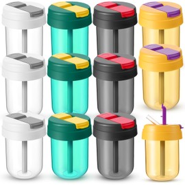 Olgaa 12 Pack Water Bottles Bulk for Kids With Straw 10 oz End of the Year Gifts for Students from Teacher Reusable Leak Portable Plastic Sports Summer Drink Water Bottles