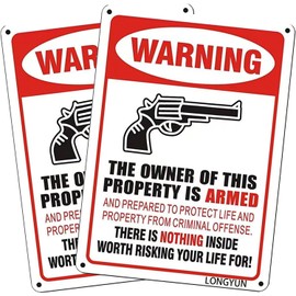 No trespassing sign, 2PCS private property no trespassing warning sign, metal anti rust aluminum, UV ink printing, reflective, weather proof, outdoor home/garden/10 x 7 inches