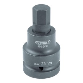 KS TOOLS 450.0478 1" Impact bit socket for hexagon screws, 22mm