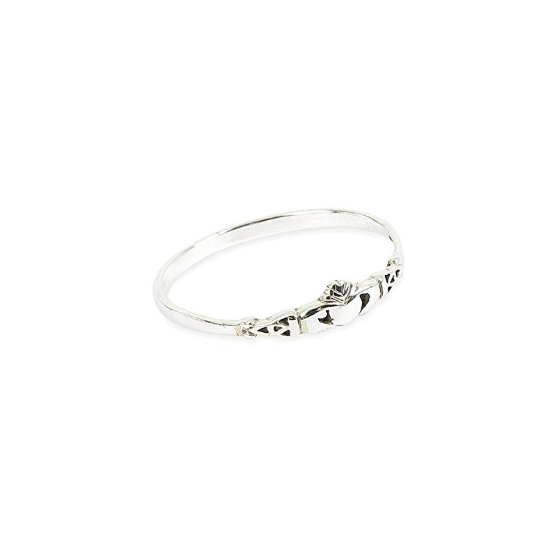 Solid 925 Sterling Silver Claddagh stacking Ring in sizes G-Z