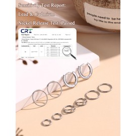 Adramata 10 Pieces Piercing Ear Stainless Steel Nose Piercing Ring 16G/18G Cartilage Hoop Earrings for Women Men 6-12 mm Helix Earrings Septum Couch Daith Lip Tragus Piercing Set Gold/Silver