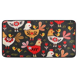 susiyo Tapete de cocina con diseño de gallinas, antideslizante, resistente a las manchas de aceite, fácil de limpiar, tapete de baño para interiores y exteriores