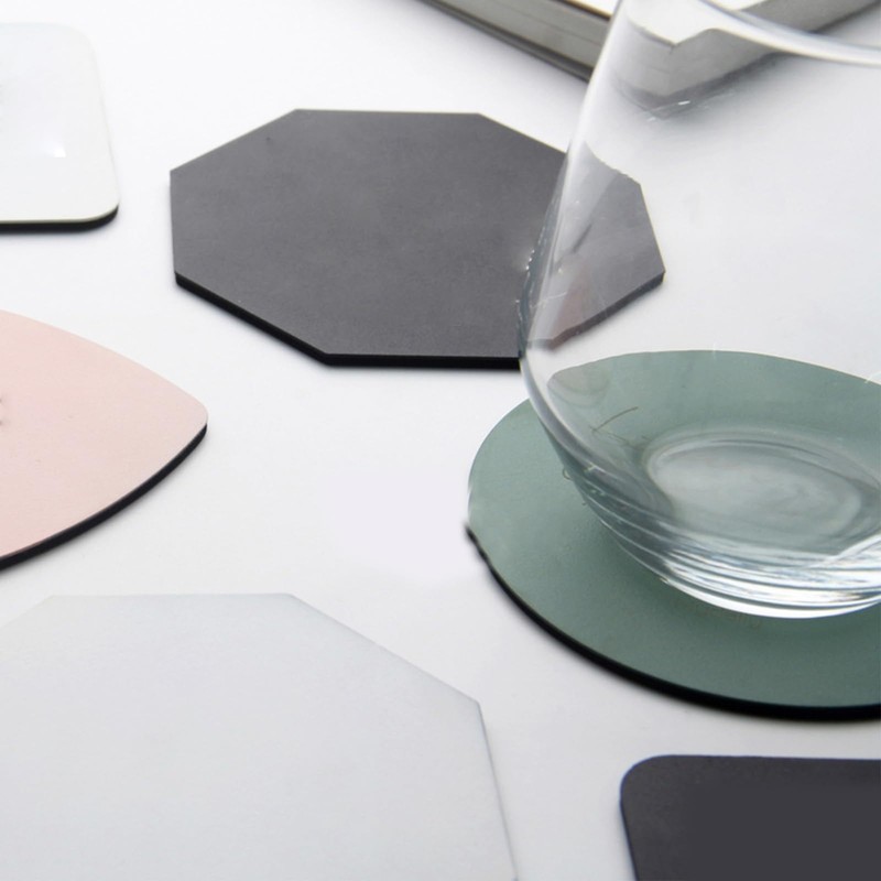 2 PCS Stainless Steel Coasters, 8.5cmx8.5cm Pink Square Coasters, Heat