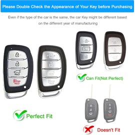 Funda para Llavero Hyundai con Llavero, Carcasa Protectora de Silicona para Llavero Hyundai Elantra Elantra GT Sonata Tucson Ioniq Llave Inteligente de 4 Botones, Paquete de 2 (Hyd-4-BG)