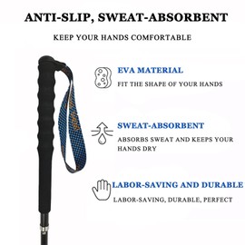 OKHEALING Ultralight Trekking Poles Foldable Set of 2 Ultralight Carbon Fibre Trail Poles with Moisture Wicking Handle with Storage Bag (110 cm)