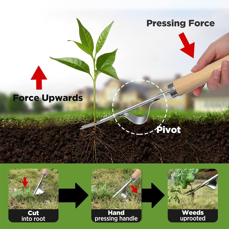 Weed Puller, Hand Weeder Remover Mower Tool, Stainless Steel Y