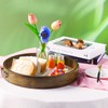 Round Bamboo Serving Tray with Acrylic Base – 11.81" Circular