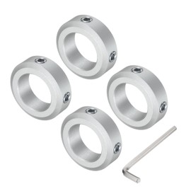 QUARKZMAN Split Wave Collar Set for 20 mm Shaft, 4 Pieces Clamping Collars 32 mm Outer Diameter, 10 mm Thick, Aluminium Alloy Clamping Collar with M6 Set Screws and a Wrench