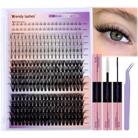 Lash Clusters Kit for Eyelash Extensions: Ultra-light, DIY, Natural, Fluffy, Manga, Wispy, Waterproof, Anime, Manga, Cat Eye,TZ250201-40P+50P-0.07D1218
