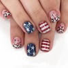 24Pcs 4th of July Press on Nails Short Square Independence