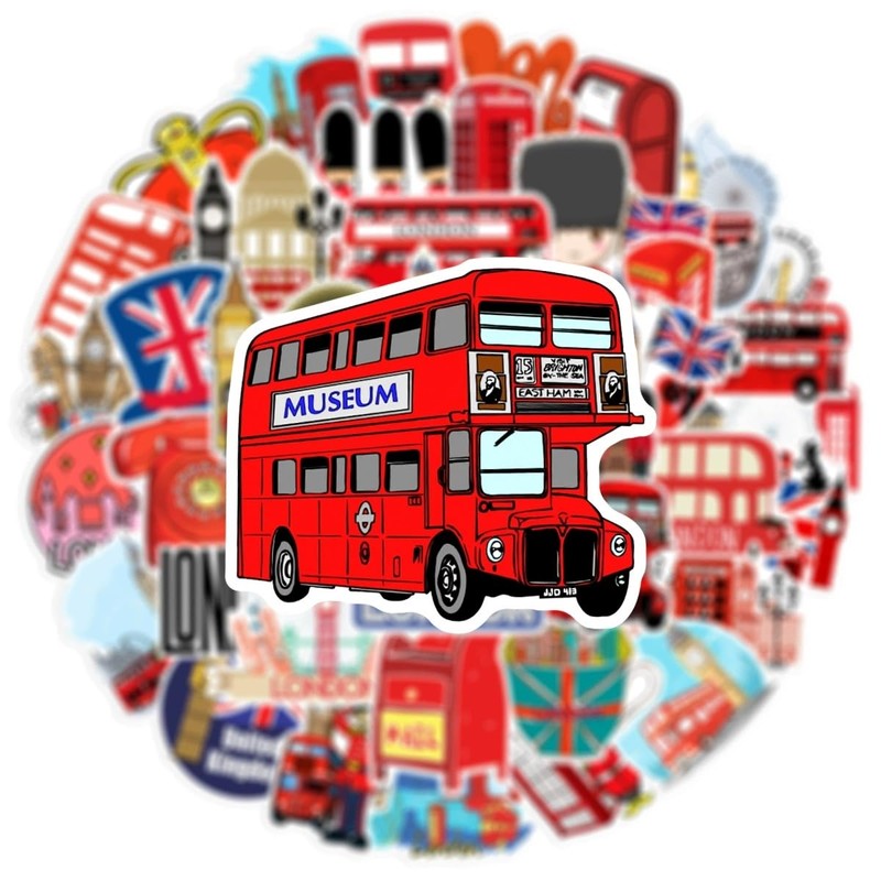London Stickers British London Style Stickers 50 Pcs Vinyl Decals