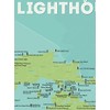 Best Maps Ever Michigan Lighthouses Checklist 18x24 Poster (Green &