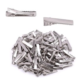 HUIKKJP Hair Clips, Approx. 50 Pieces, 1.8 inches (45 mm), Silver, Hair Clip, Metal Fittings Parts, DIY, Handmade, Hobby, Commercial Use, Adults and Children, Hair Accessories Material