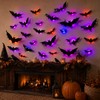 KIROGILY Halloween Decoracion, 24 murcielagos con luz 3D para Decoracion
